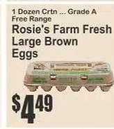 Rosie's Farm Fresh Large Brown Eggs