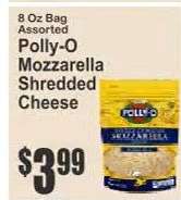 Polly-O Mozzarella Shredded Cheese