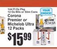 Corona Premier or Michelob Ultra 12 Packs