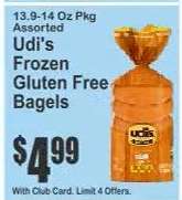 Udi's Frozen Gluten Free Bagels