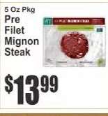 Pre Filet Mignon Steak