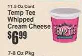 Temp Tee Whipped Cream Cheese