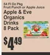 Apple & Eve Organics Drinks 8 Pack