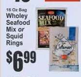 Wholey Seafood Mix or Squid Rings