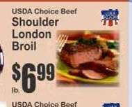 USDA Choice Beef Shoulder London Broil