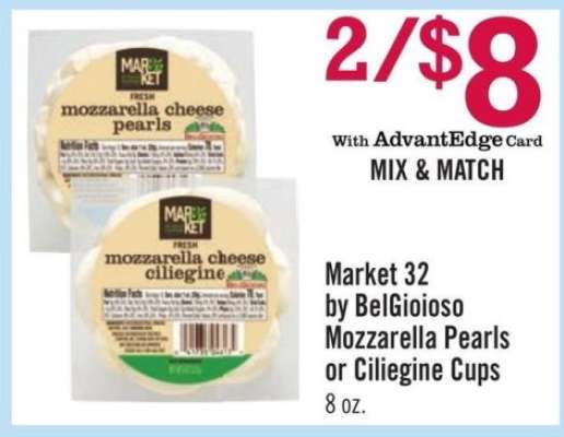 Market 32 by BelGioioso Mozzarella Pearls or Ciliegine Cups