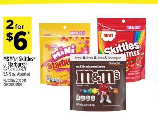 M&M's, Skittles or Starburst