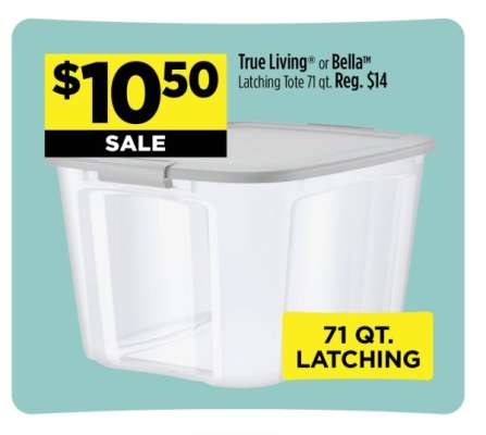 True Living® or Bella™ Latching Tote 71 qt.