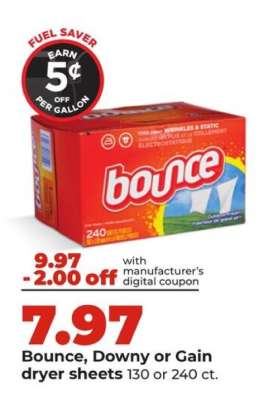 Bounce, Downy or Gain dryer sheets