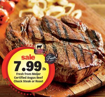 Fresh from Meijer Certified Angus Beef Chuck Steak or Roast