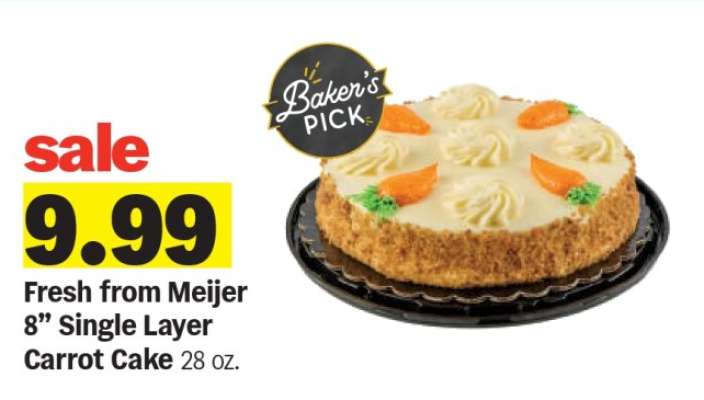 Fresh from Meijer 8” Single Layer Carrot Cake