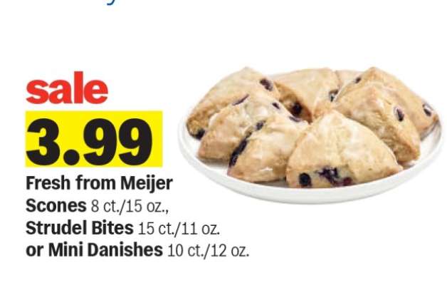 Fresh from Meijer Scones, Strudel Bites, or Mini Danishes