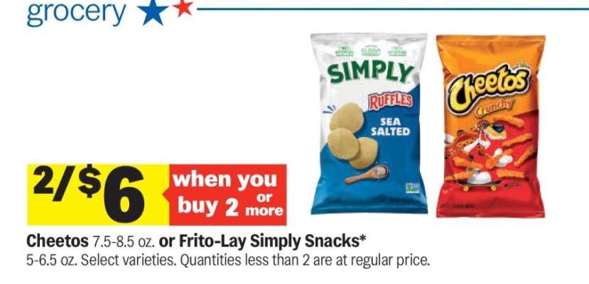 Cheetos or Frito-Lay Simply Snacks