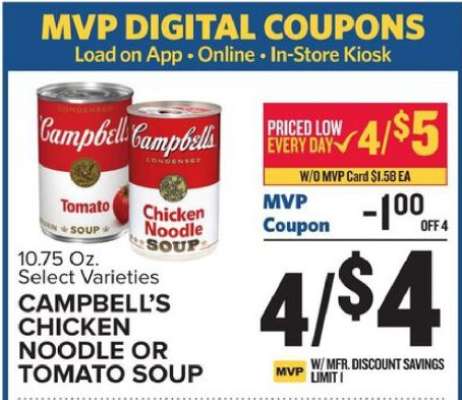 Campbell's Chicken Noodle or Tomato Soup