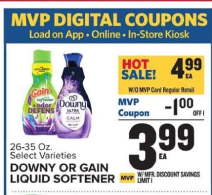 Downy or Gain Liquid Softener
