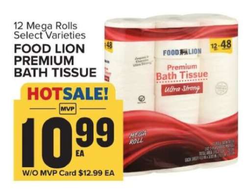 FOOD LION PREMIUM BATH TISSUE
