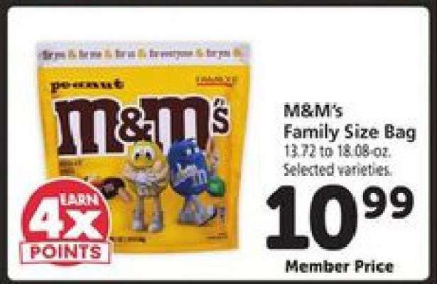 M & M' s Family Size Bag
