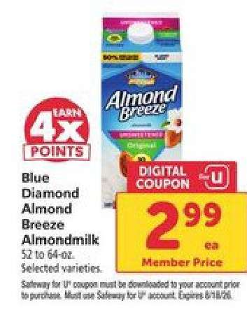 Blue Diamond Almond Breeze Almondmilk