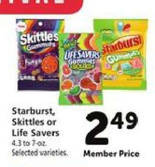 Starburst, Skittles or Life Savers