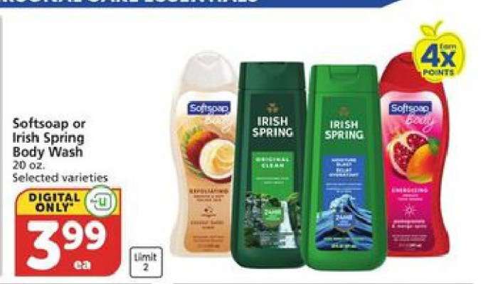 Softsoap or Irish Spring Body Wash