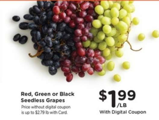 Red, Green or Black Seedless Grapes