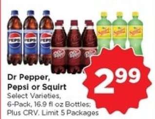 Dr Pepper, Pepsi or Squirt