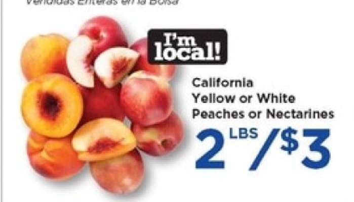 California Yellow or White Peaches or Nectarines