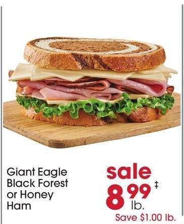 Giant Eagle Black Forest or Honey Ham