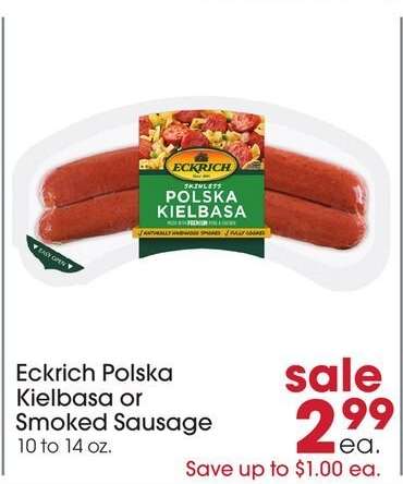 Eckrich Polska Kielbasa or Smoked Sausage