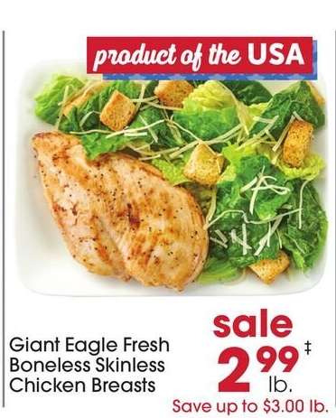 Giant Eagle Fresh Boneless Skinless Chicken Breasts