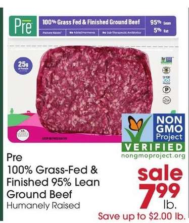 Pre 100% Grass-Fed & Finished 95% Lean Ground Beef