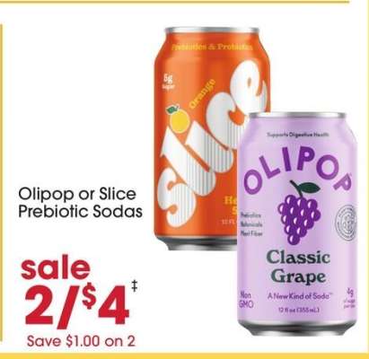 Olipop or Slice Prebiotic Sodas