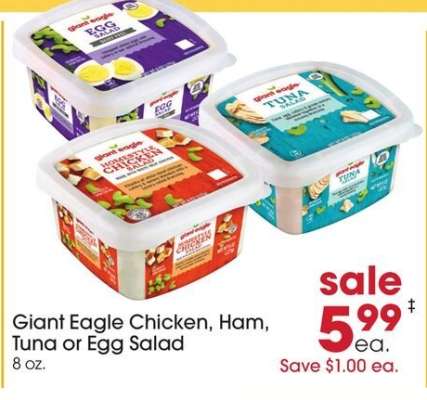 Giant Eagle Chicken, Ham, Tuna or Egg Salad