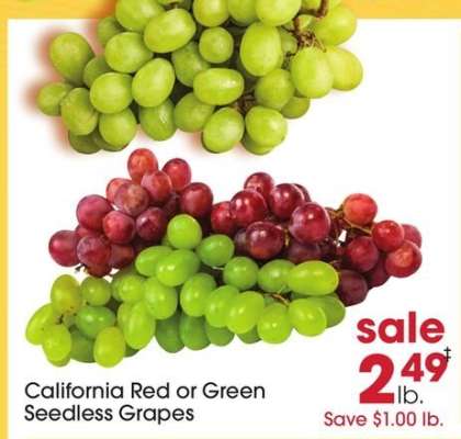 California Red or Green Seedless Grapes