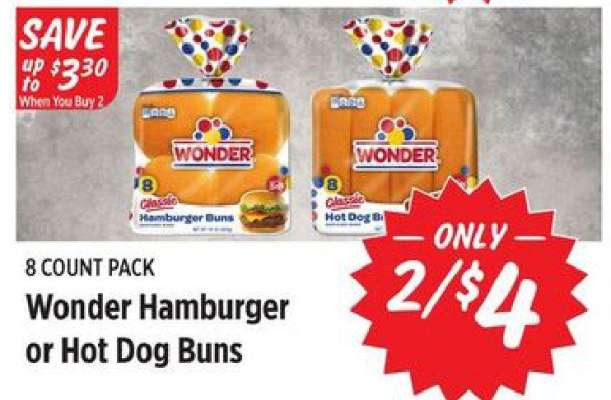 Wonder Hamburger or Hot Dog Buns