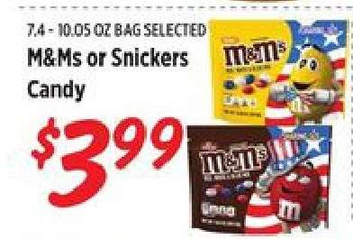 M&Ms or Snickers Candy