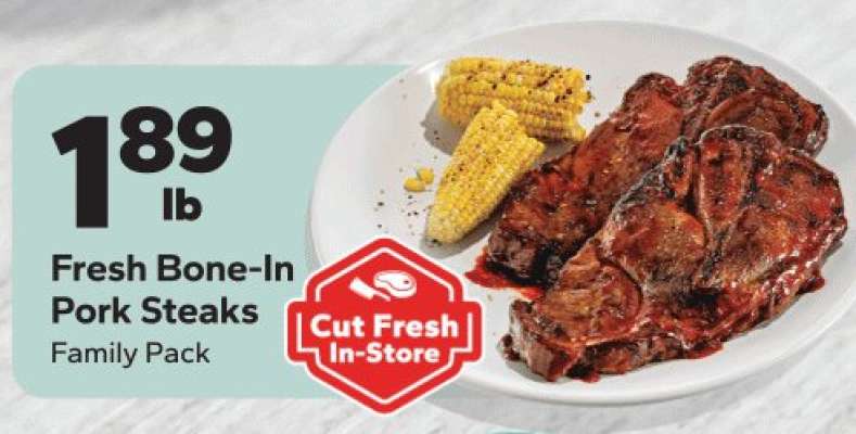 Fresh Bone-In Pork Steaks