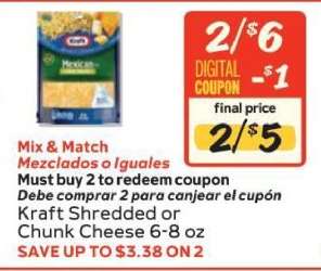 Kraft Shredded or Chunk Cheese*