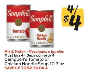 Campbell's Tomato or Chicken Noodle Soup