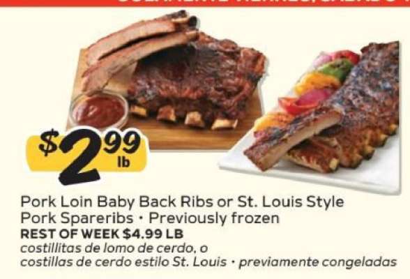 Pork Loin Baby Back Ribs or St. Louis Style Pork Spareribs