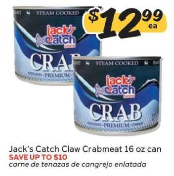 Jack's Catch Claw Crabmeat 16 oz can