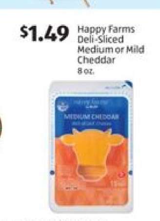 Happy Farms Deli-Sliced Medium or Mild Cheddar