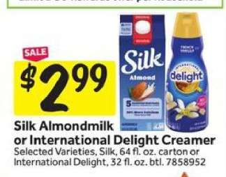 Silk Almondmilk or International Delight Creamer