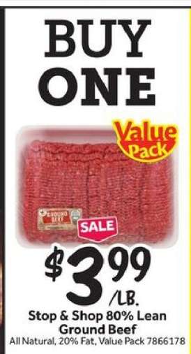 Stop & Shop 80% Lean Ground Beef