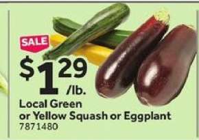 Local Green or Yellow Squash or Eggplant