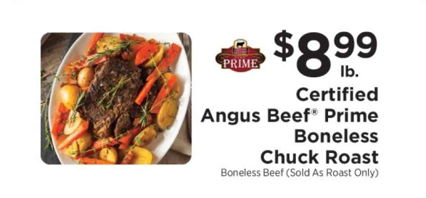 Certified Angus Beef Prime Boneless Chuck Roast