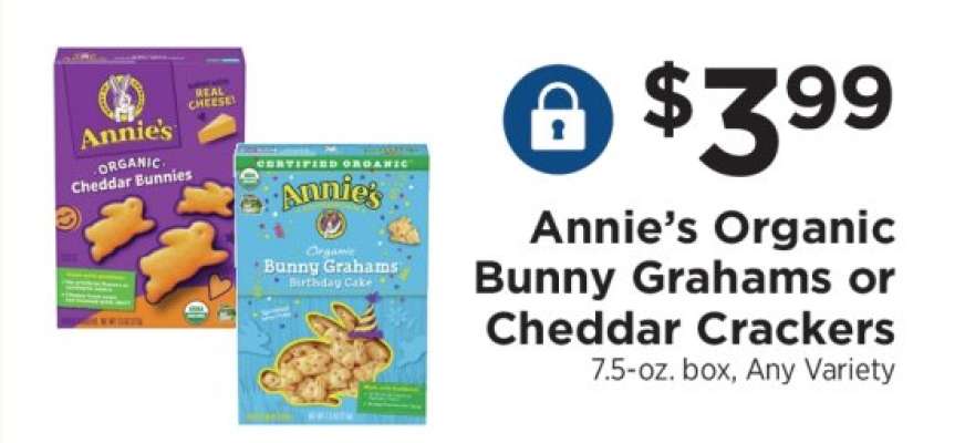 Annie’s Organic Bunny Grahams or Cheddar Crackers