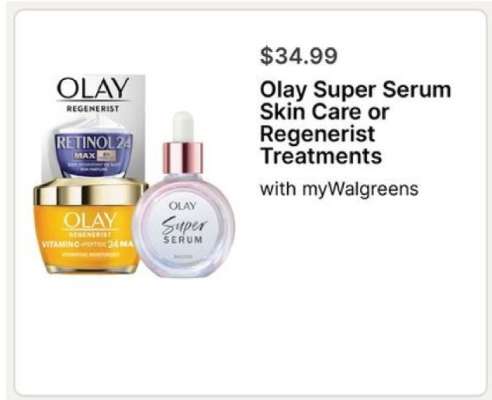 Olay Super Serum Skin Care or Regenerist Treatments