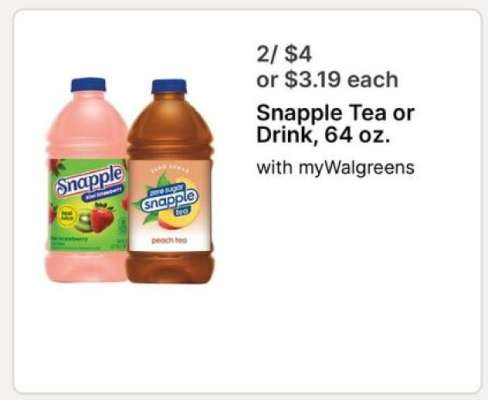 Snapple Tea or Drink, 64 oz.