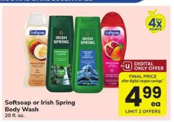 Softsoap or Irish Spring Body Wash